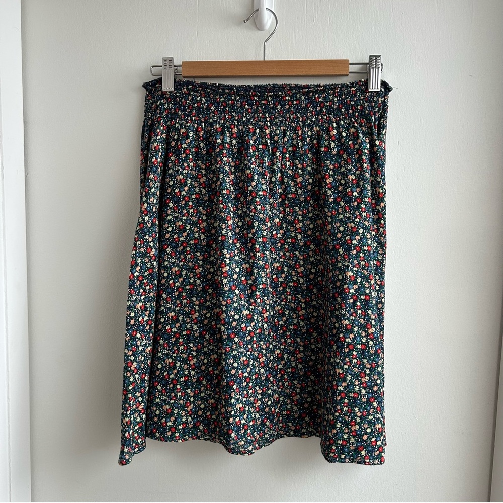 Roxy Floral Smocked A-Line Knee-Length Skirt (size S)